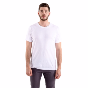 mens half sleeves t-shirt white
