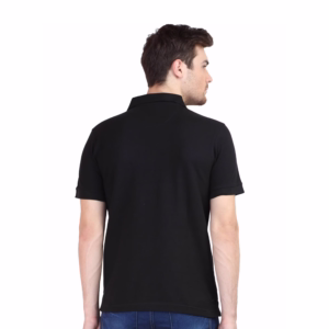 Mens Polo T-Shirt Black back side