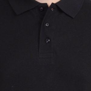 Mens Polo T-Shirt Black closeup