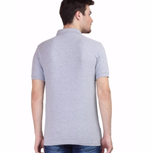 Men's Polo T-Shirt Melange Grey back
