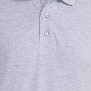 Men's Polo T-Shirt Melange Grey closeup