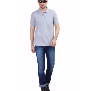 Men's Polo T-Shirt Melange Grey full