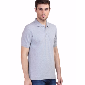 Men's Polo T-Shirt Melange Grey side
