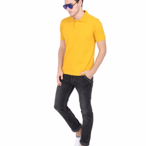 Mens Polo T-Shirt Mustard Yellow full
