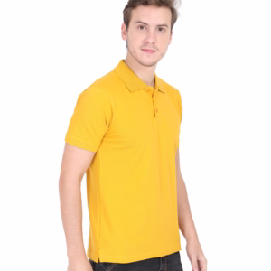 Mens Polo T-Shirt Mustard Yellow side2