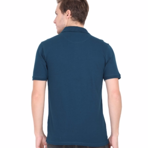 Men's Polo T-Shirt petrol blue back