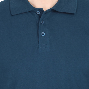 Men's Polo T-Shirt petrol blue closeup
