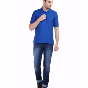Men's Polo T-Shirt royal blue full view