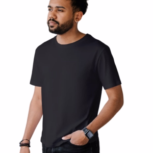 Men's poly cotton black t-shirt