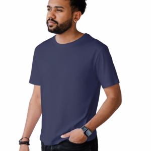 Men's poly cotton Navy Blue t-shirt