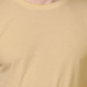 men's supima premium cotton t-shirt beige closeup