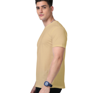 men's supima premium cotton t-shirt beige front