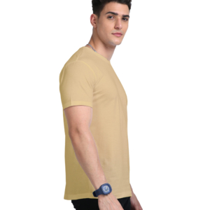 men's supima premium cotton t-shirt beige side
