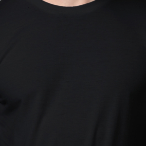 men's supima premium cotton t-shirt black closeup