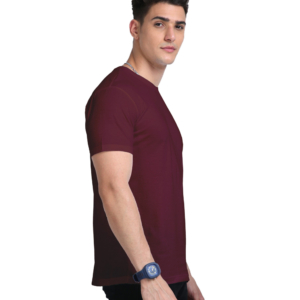 men's supima premium cotton t-shirt maroon side