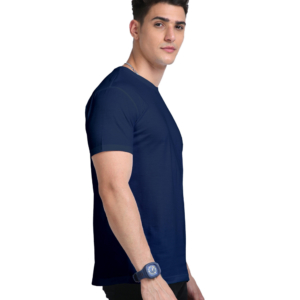 men's supima premium cotton t-shirt navy blue side