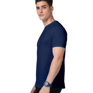 men's supima premium cotton t-shirt navy blue front