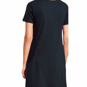Solid Black T-Shirt Dress For Women back
