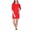 Solid Red T-Shirt Dress For Women main