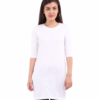 Solid White T-Shirt Dress For Women