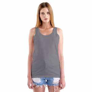 Women Solid Charcoal Melange Tank Top front