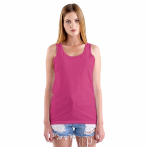 Women Solid Pink Tank Top front