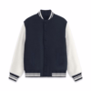 Women's Navy Blue Solid Varsity Jacket main