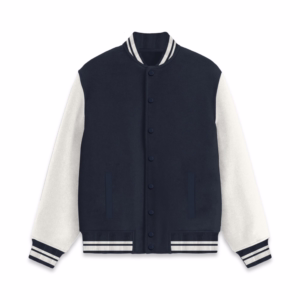 Women's Navy Blue Solid Varsity Jacket main