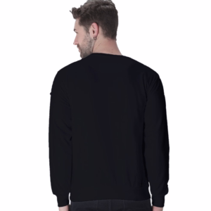 Men's black sweatshirt back view