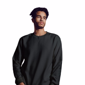 Men's Black sweatshirt side view
