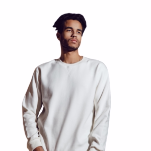 Men's White sweatshirt side view