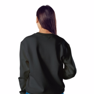 Women Black Solid Boxy Sweatshirt back