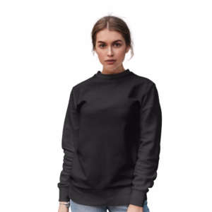 Women Black Solid Boxy Sweatshirt main