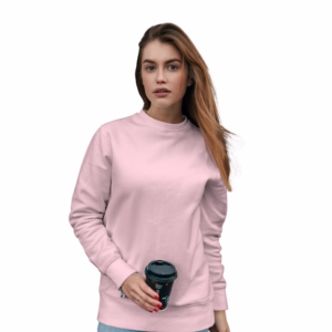 Women Light Pink Solid Boxy Sweatshirt front