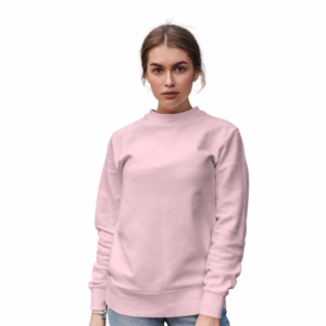 Women Light Pink Solid Boxy Sweatshirt main