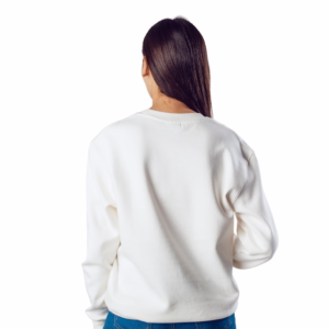 Women White Solid Boxy Sweatshirt back